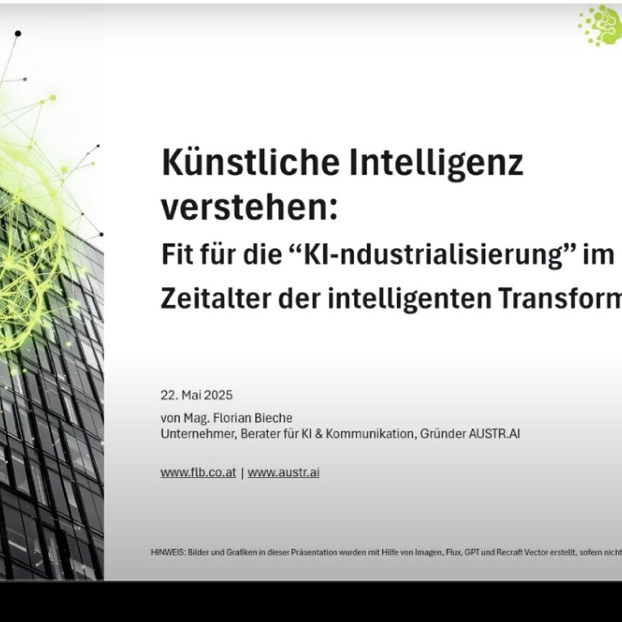 Vorschaubild für den Vortrag KI verstehen am 22.5.2025